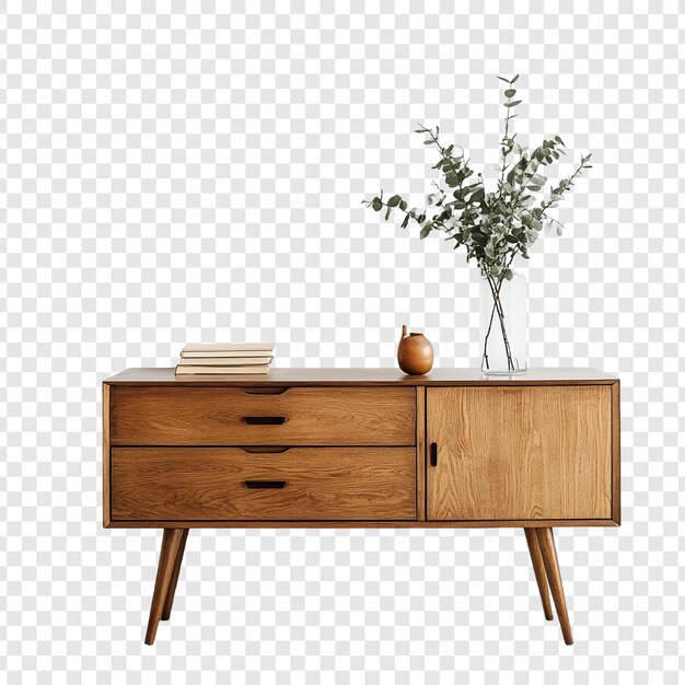Sideboard moderno de madera de mediados de siglo con eucalipto