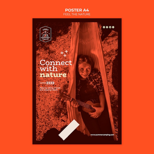 PSD gratuito siente la naturaleza poster