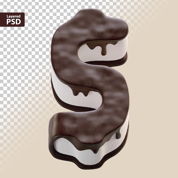 PSD gratuito signo de dólar de pastel de chocolate 3d