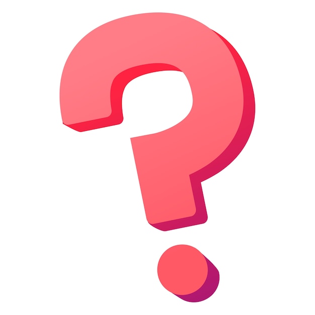 El signo de interrogación de dibujos animados aislado