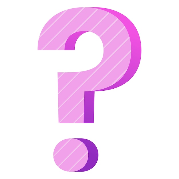 El signo de interrogación de dibujos animados aislado