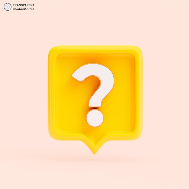 Signo de interrogación en la representación 3d del icono de signo de voz de burbuja