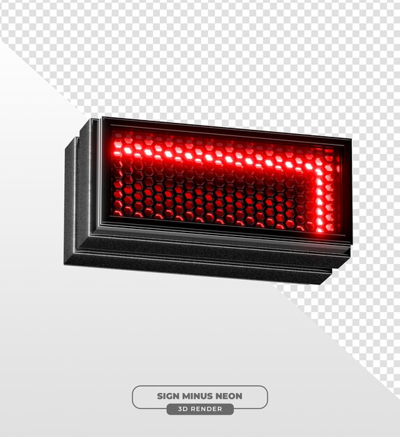 Signo de neón rojo menos