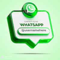 PSD gratuito siguenos en whatsapp en las redes sociales 3d render banner