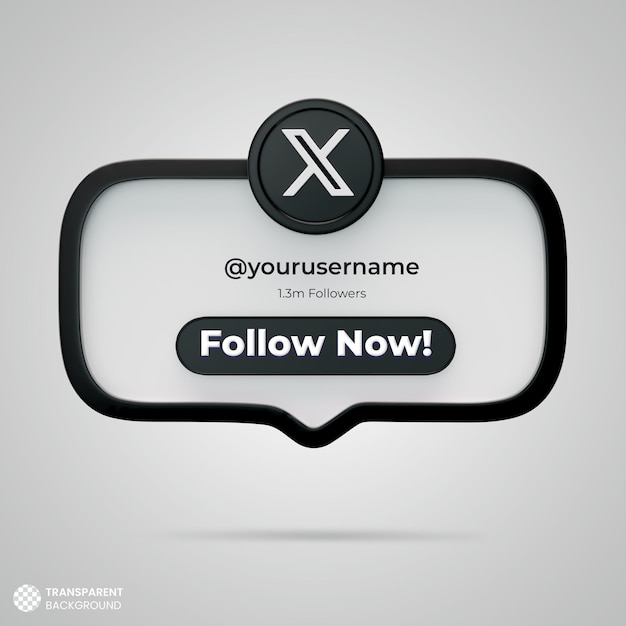 Siguenos en X Twitter Medios sociales 3d Render Banner