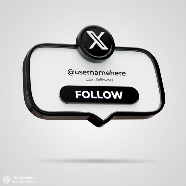 Siguenos en X Twitter Medios sociales 3d Render Banner