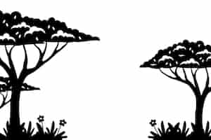 Gratis PSD silhouet van geïsoleerde bomen