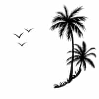 Gratis PSD silhouetten illustratie van een palmboom