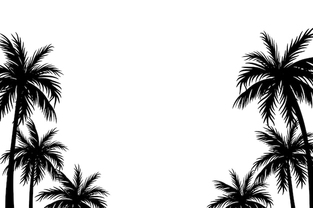 Silhouetten illustratie van een palmboom
