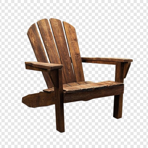 Una silla de madera rústica de Adirondack Un refugio relajante