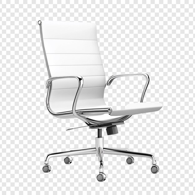 Silla de oficina blanca moderna con acentos de cromo