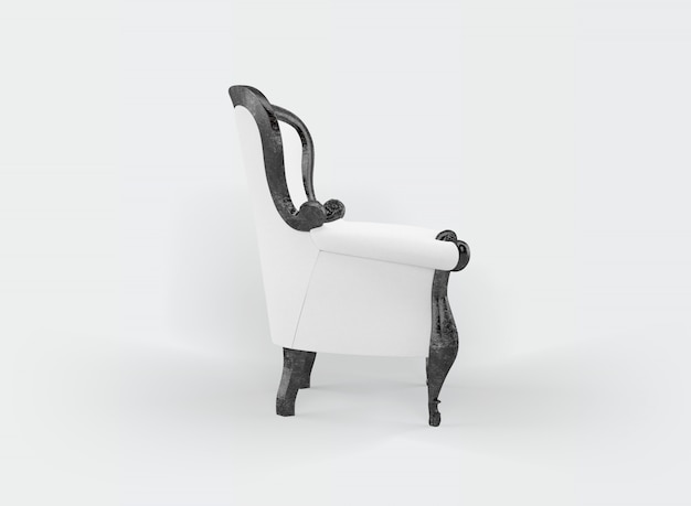 sillón clásico en blanco