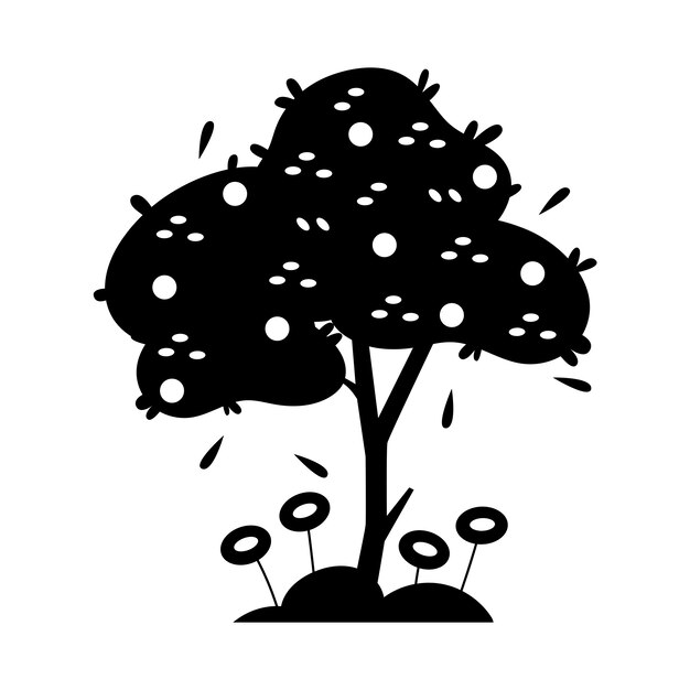 Silueta de árboles aislados