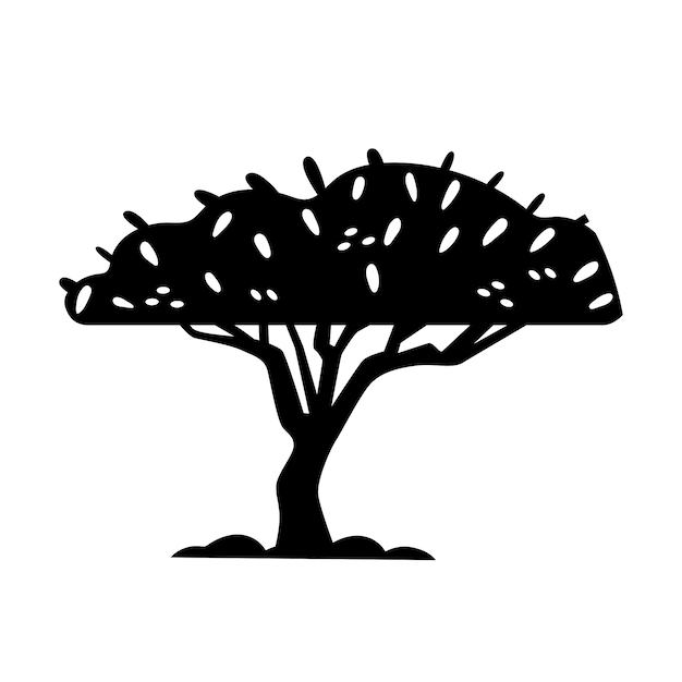 Silueta de árboles aislados