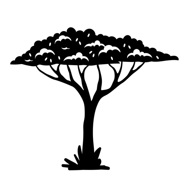 Silueta de árboles aislados