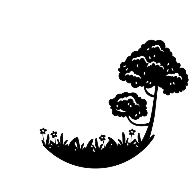 Silueta de árboles aislados