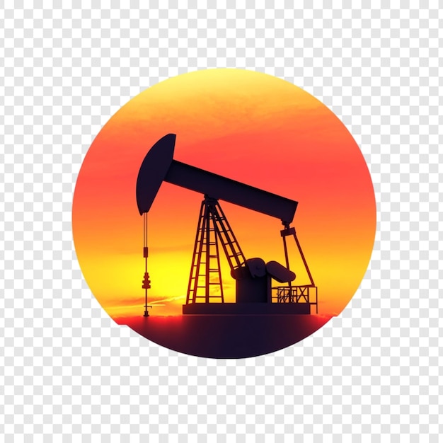 Silueta de la bomba de petróleo al atardecer dramática industria de la energía del cielo ardiente
