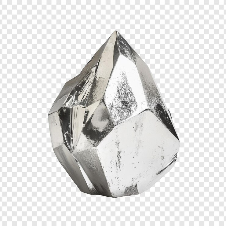 PSD Gratis silver crystal a sparkling facet of geometric elegance
