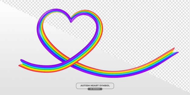 El símbolo del autismo del corazón arco iris