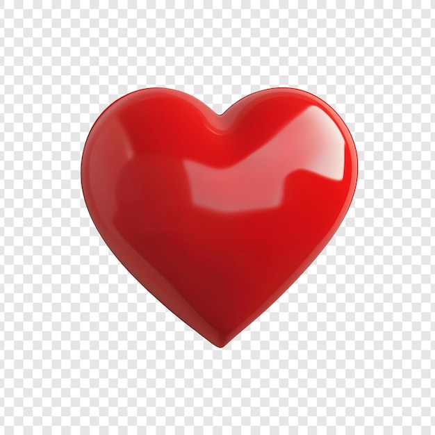 Símbolo del corazón rojo Renderizado en 3D de un corazón rojo brillante