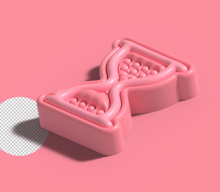 PSD gratuito símbolo de ratón de reloj de arena de presentación 3d con ilustración abstracta 3d