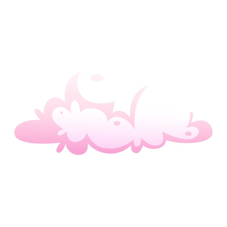 PSD gratuito simpatico ornamento nuvola rosa