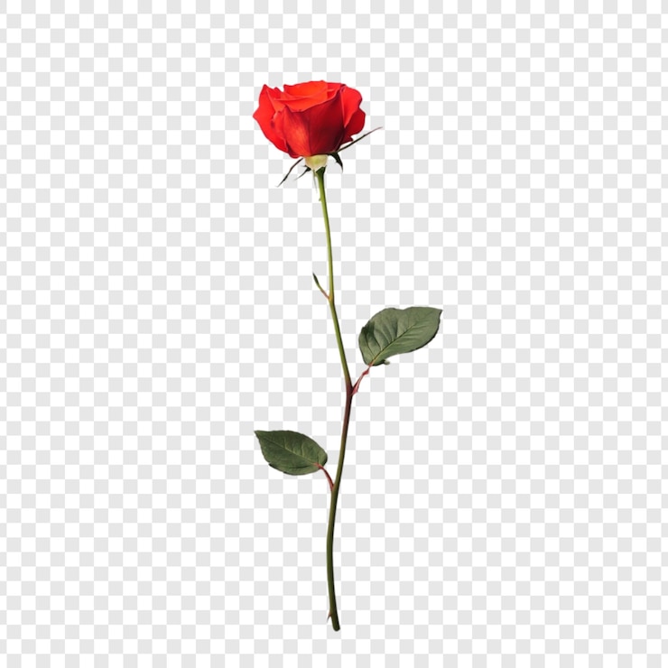 PSD Gratis single red rose a symbol of love and beauty