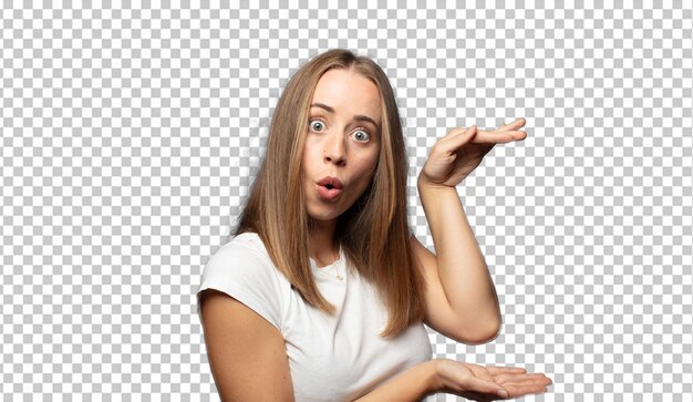 sintiéndose alegre y sorprendido sonriendo con una expresión conmocionada y sosteniendo algo