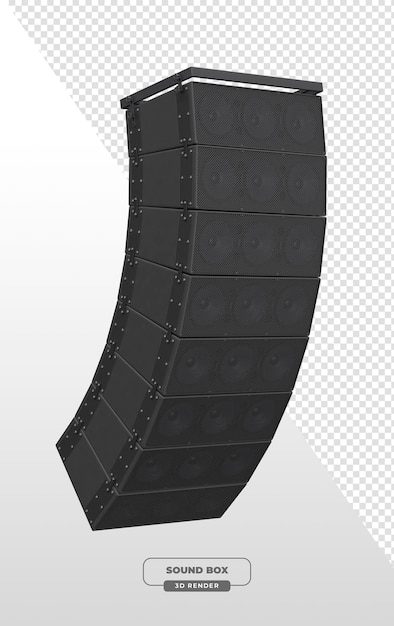 Sistema de sonido Line Array para eventos y conciertos en renderización 3D
