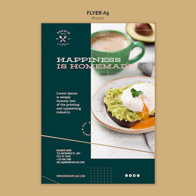 Gratis PSD sjabloon folder met brunch