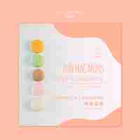 Gratis PSD sjabloon folder met macarons ontwerp