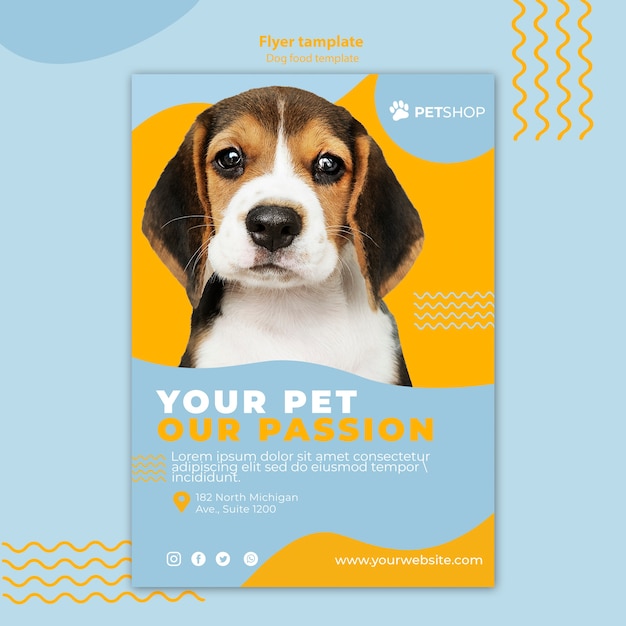 Gratis PSD sjabloon folder sjabloon voor dierenwinkel