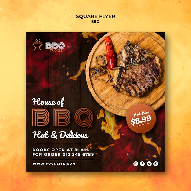 Gratis PSD sjabloon folder voor barbecue