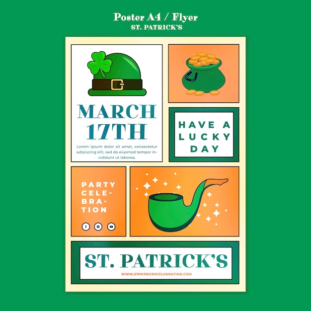 Gratis PSD sjabloon folder voor st. patrick's day viering