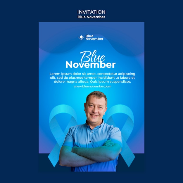 Gratis PSD sjabloon met kleurovergang blauw november