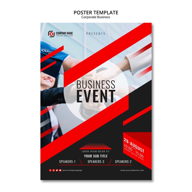 Gratis PSD sjabloon voor abstract zakelijke poster
