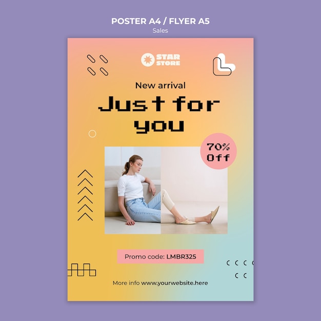 Gratis PSD sjabloon voor affiches met verloopverkoopkorting