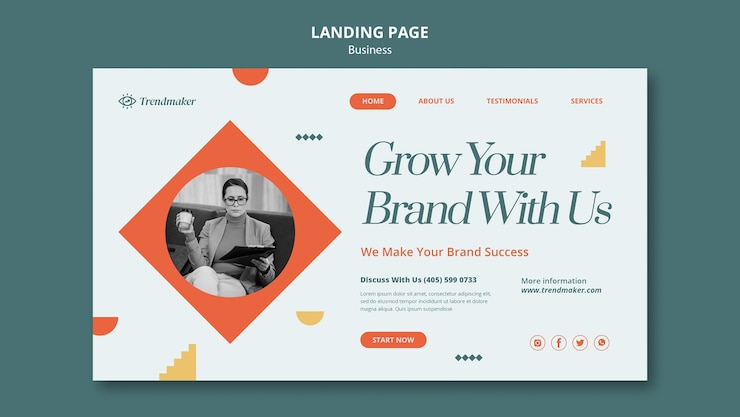 Gratis PSD sjabloon voor bedrijfsconcepten bestemmingspagina
