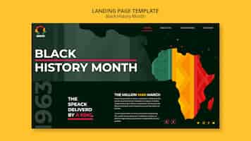 Gratis PSD sjabloon voor bestemmingspagina's van zwarte geschiedenismaand
