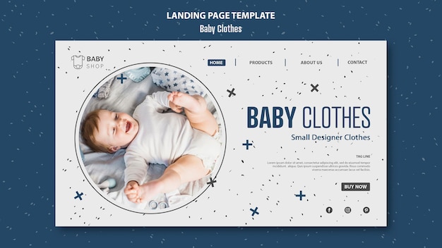 Gratis PSD sjabloon voor bestemmingspagina's voor babykleding