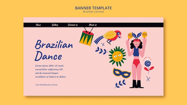 Gratis PSD sjabloon voor bestemmingspagina's voor braziliaans carnaval