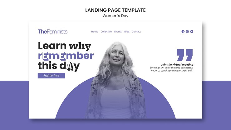 Gratis PSD sjabloon voor bestemmingspagina's voor internationale vrouwendag
