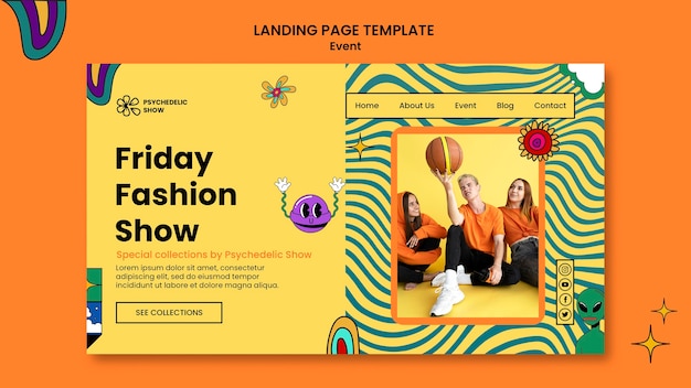 Gratis PSD sjabloon voor bestemmingspagina's voor modeshows