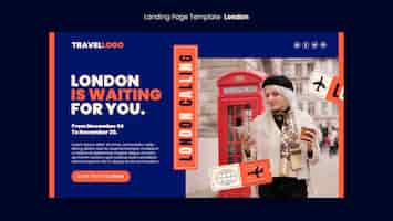 Gratis PSD sjabloon voor bestemmingspagina's voor reizen in londen