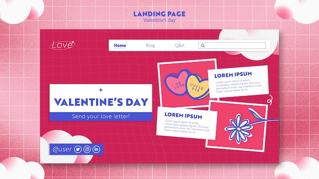 Gratis PSD sjabloon voor bestemmingspagina's voor valentijnsdagviering