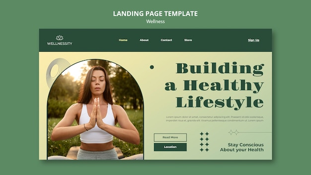 Gratis PSD sjabloon voor bestemmingspagina's voor wellnessconcept