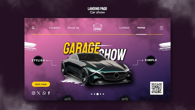 Gratis PSD sjabloon voor bestemmingspagina voor autoshows