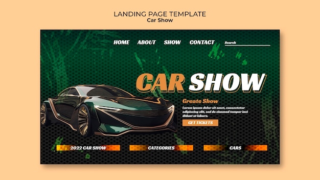 Gratis PSD sjabloon voor bestemmingspagina voor autoshows