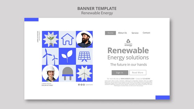 Sjabloon voor bestemmingspagina voor hernieuwbare energie