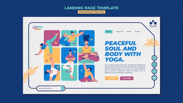 Gratis PSD sjabloon voor bestemmingspagina voor internationale yogadag